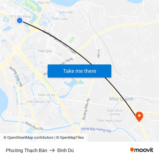 Phường Thạch Bàn to Đình Dù map