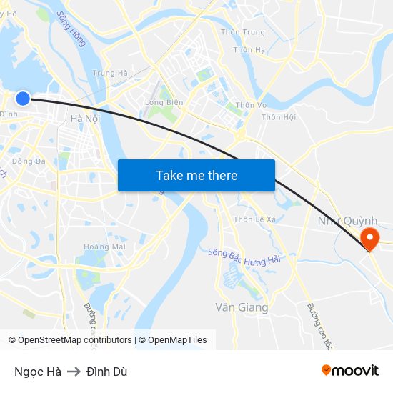 Ngọc Hà to Đình Dù map