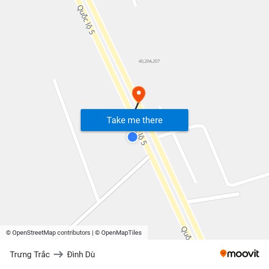 Trưng Trắc to Đình Dù map