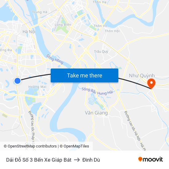 Dải Đỗ Số 3 Bến Xe Giáp Bát to Đình Dù map