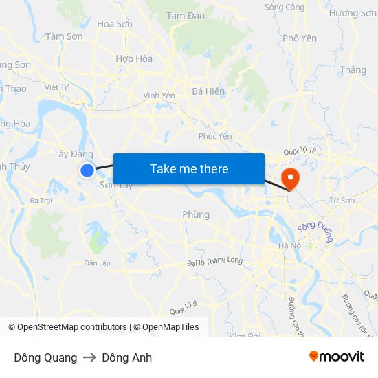 Đông Quang to Đông Anh map