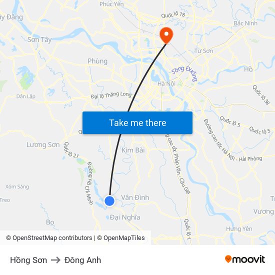 Hồng Sơn to Đông Anh map