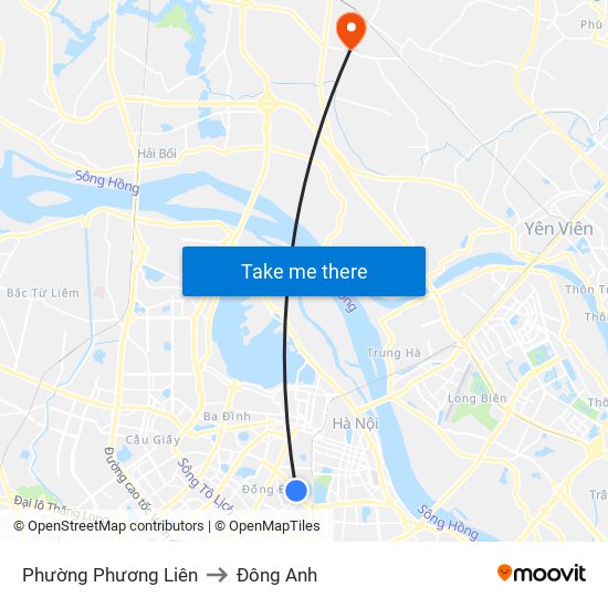 Phường Phương Liên to Đông Anh map