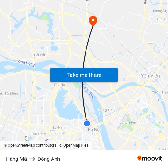 Hàng Mã to Đông Anh map