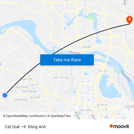 Cát Quế to Đông Anh map