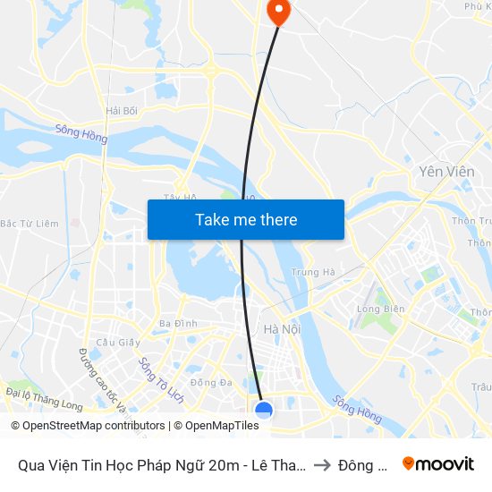 Qua Viện Tin Học Pháp Ngữ 20m - Lê Thanh Nghị to Đông Anh map