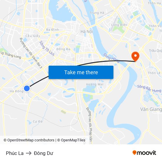 Phúc La to Đông Dư map