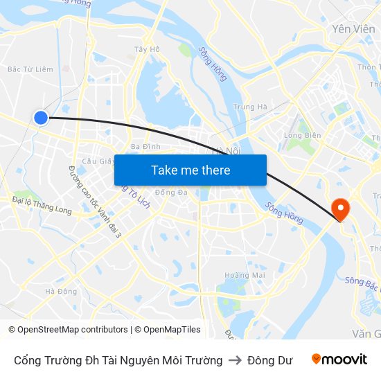 Cổng Trường Đh Tài Nguyên Môi Trường to Đông Dư map