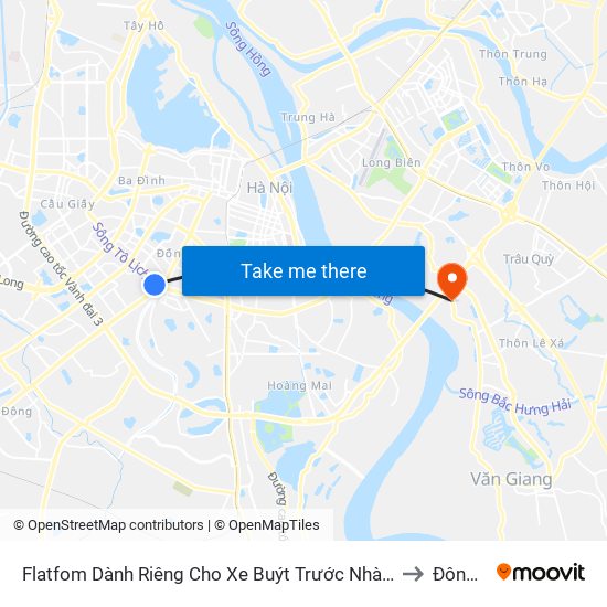 Flatfom Dành Riêng Cho Xe Buýt Trước Nhà 45 Đường Láng to Đông Dư map