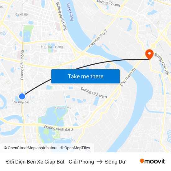 Đối Diện Bến Xe Giáp Bát - Giải Phóng to Đông Dư map