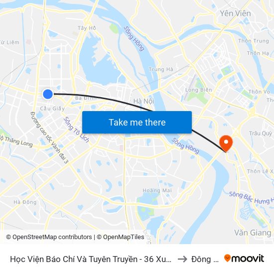 Học Viện Báo Chí Và Tuyên Truyền - 36 Xuân Thủy to Đông Dư map