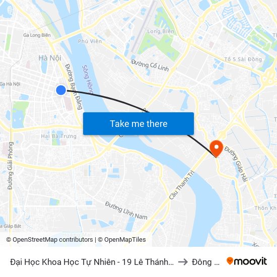 Đại Học Khoa Học Tự Nhiên - 19 Lê Thánh Tông to Đông Dư map