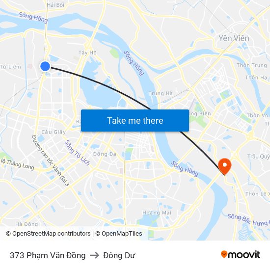 373 Phạm Văn Đồng to Đông Dư map