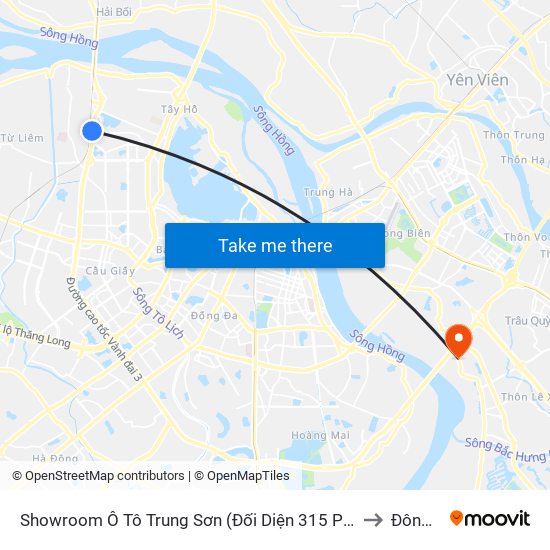 Showroom Ô Tô Trung Sơn (Đối Diện 315 Phạm Văn Đồng) to Đông Dư map