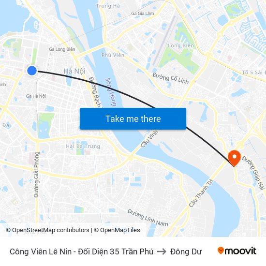 Công Viên Lê Nin - Đối Diện 35 Trần Phú to Đông Dư map