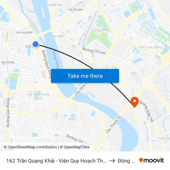 162 Trần Quang Khải - Viện Quy Hoạch Thủy Lợi to Đông Dư map