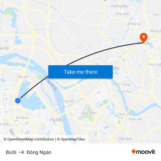 Bưởi to Đông Ngàn map