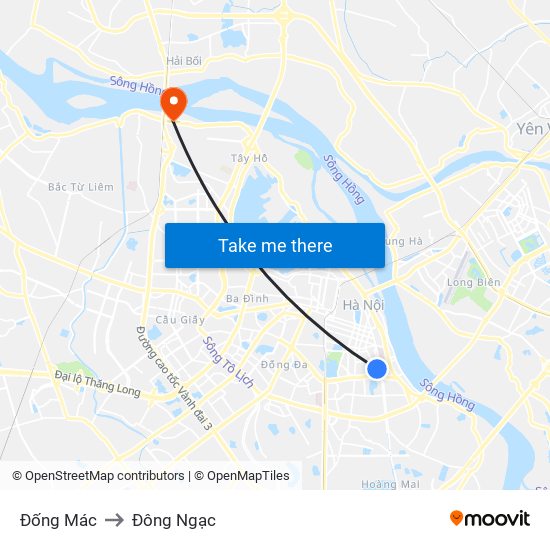 Đống Mác to Đông Ngạc map