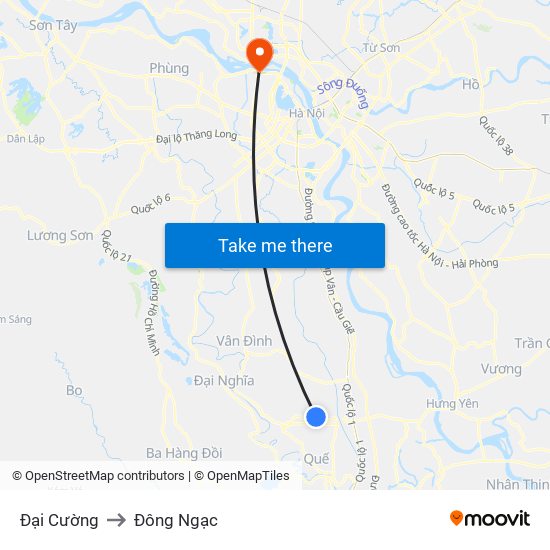 Đại Cường to Đông Ngạc map