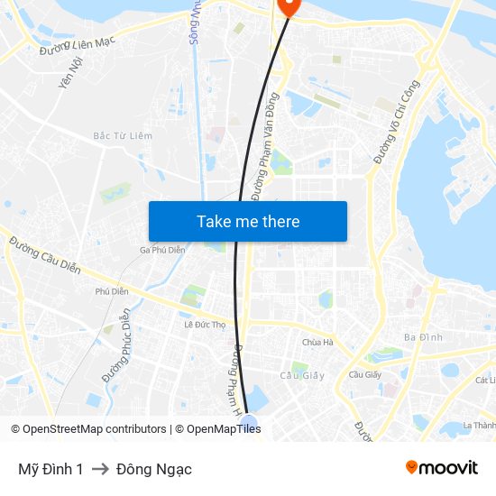 Mỹ Đình 1 to Đông Ngạc map