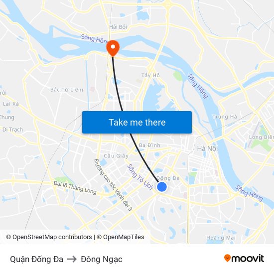 Quận Đống Đa to Đông Ngạc map