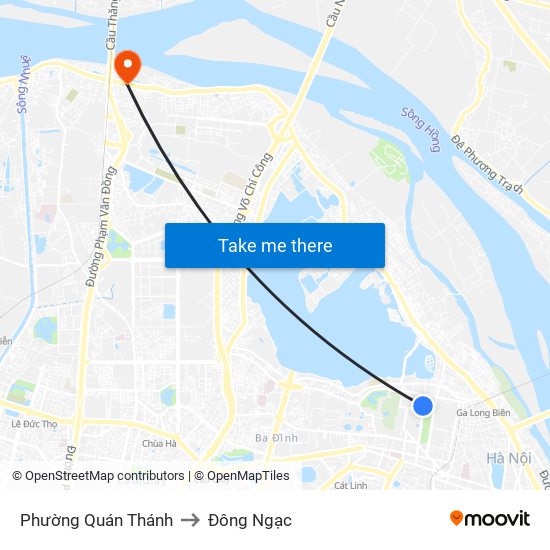 Phường Quán Thánh to Đông Ngạc map