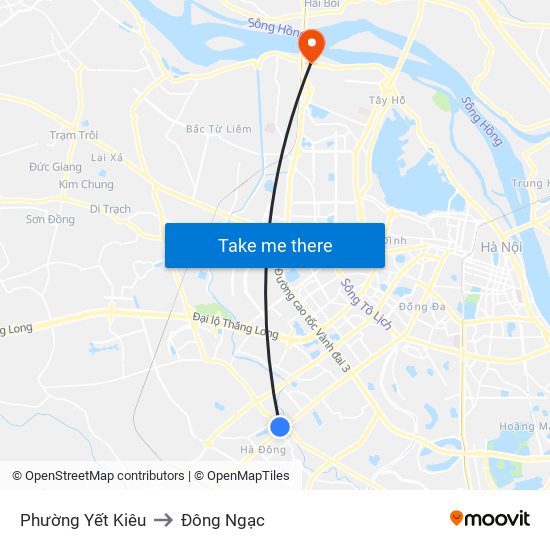 Phường Yết Kiêu to Đông Ngạc map