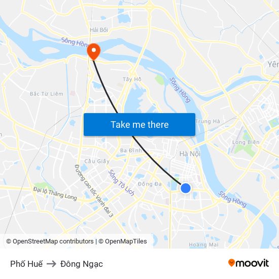 Phố Huế to Đông Ngạc map