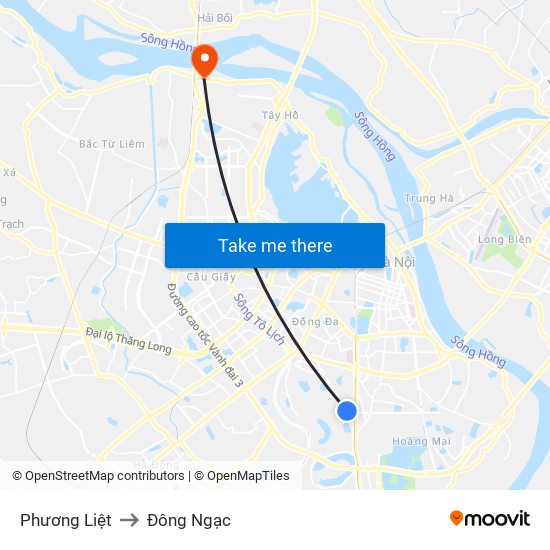 Phương Liệt to Đông Ngạc map