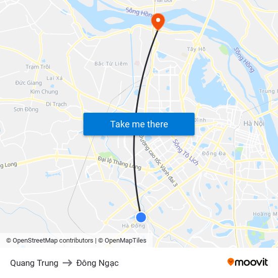 Quang Trung to Đông Ngạc map