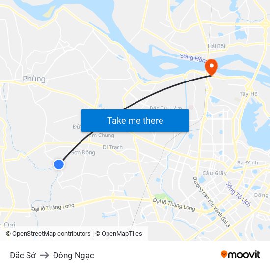 Đắc Sở to Đông Ngạc map