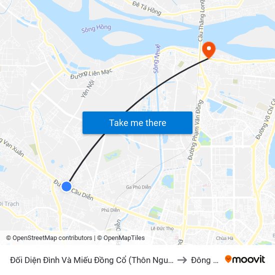 Đối Diện Đình Và Miếu Đồng Cổ (Thôn Nguyên Xá) - Đường 32 to Đông Ngạc map