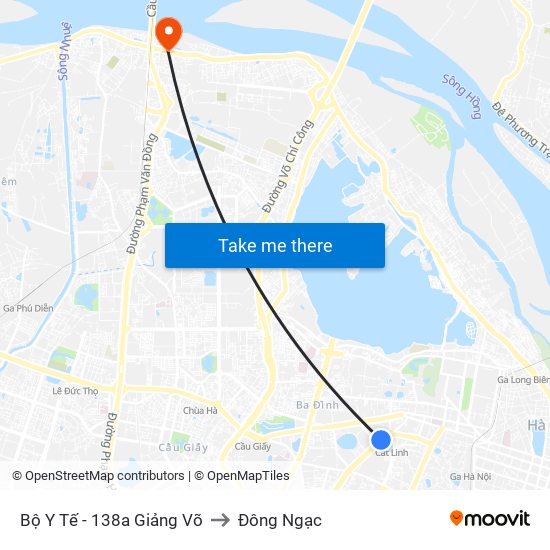 Bộ Y Tế - 138a Giảng Võ to Đông Ngạc map