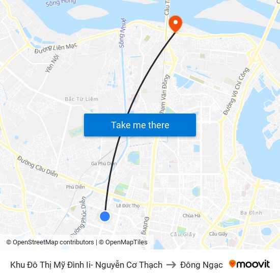 Khu Đô Thị Mỹ Đình Ii- Nguyễn Cơ Thạch to Đông Ngạc map