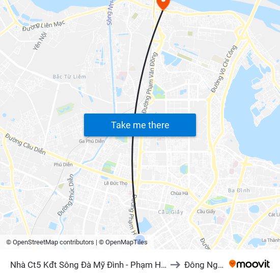 Nhà Ct5 Kđt Sông Đà Mỹ Đình - Phạm Hùng to Đông Ngạc map