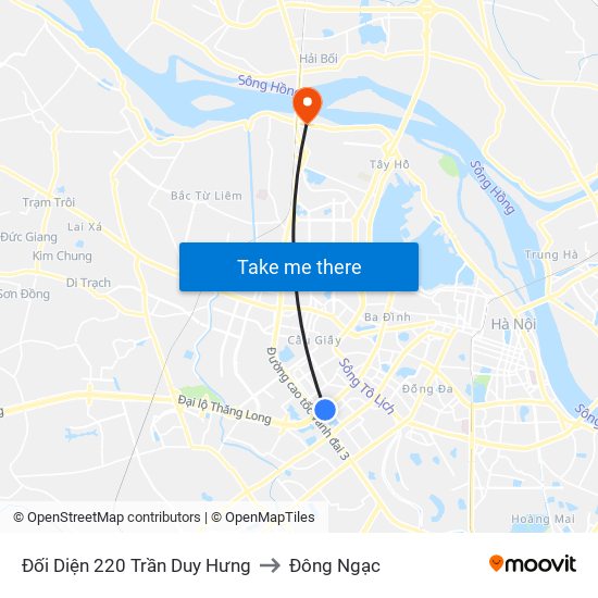 Đối Diện 220 Trần Duy Hưng to Đông Ngạc map