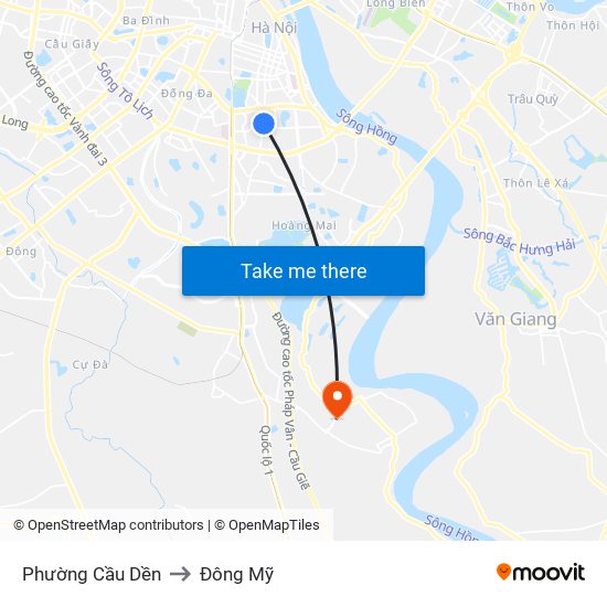 Phường Cầu Dền to Đông Mỹ map