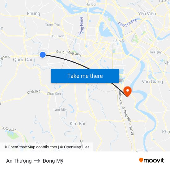 An Thượng to Đông Mỹ map