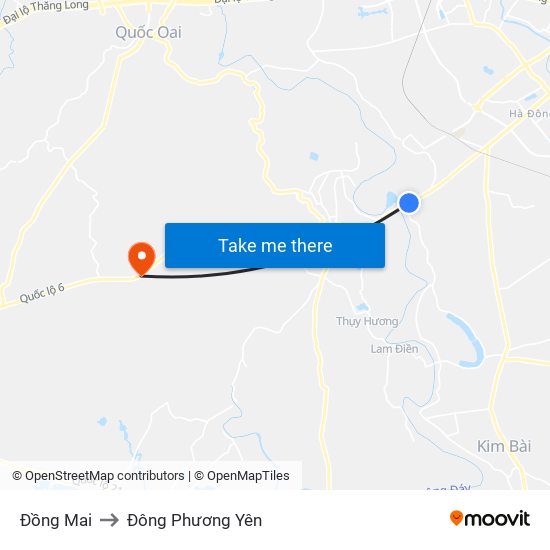 Đồng Mai to Đông Phương Yên map