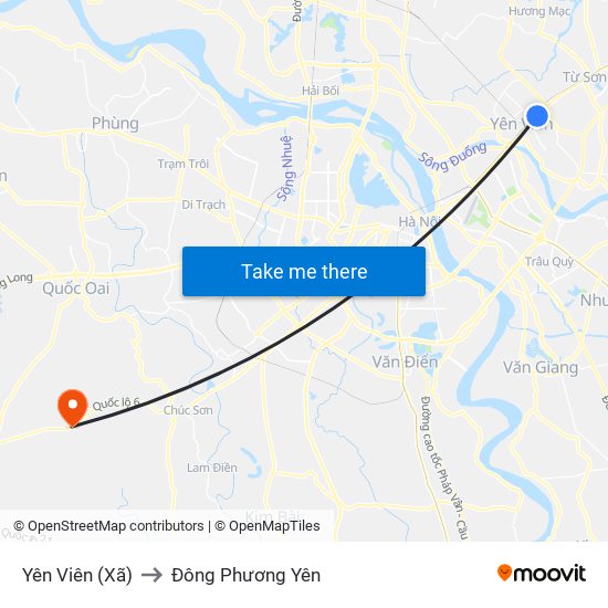 Yên Viên (Xã) to Đông Phương Yên map