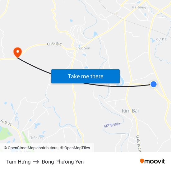 Tam Hưng to Đông Phương Yên map