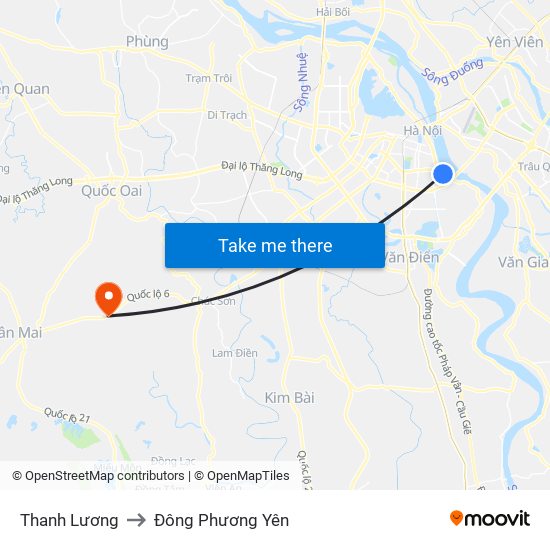 Thanh Lương to Đông Phương Yên map