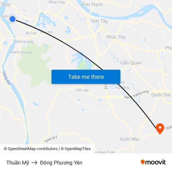 Thuần Mỹ to Đông Phương Yên map