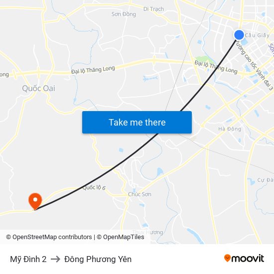 Mỹ Đình 2 to Đông Phương Yên map