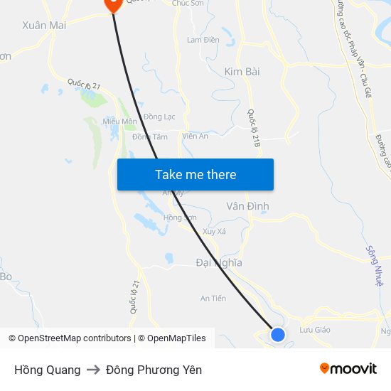 Hồng Quang to Đông Phương Yên map