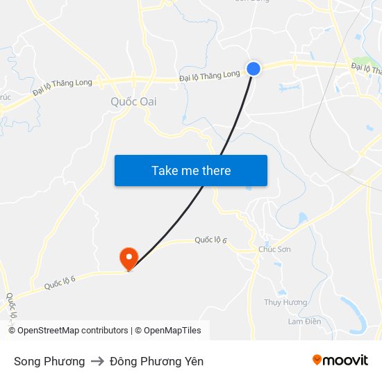 Song Phương to Đông Phương Yên map