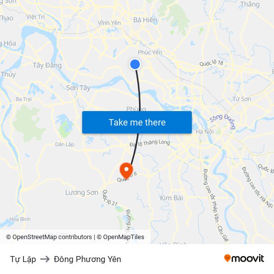 Tự Lập to Đông Phương Yên map