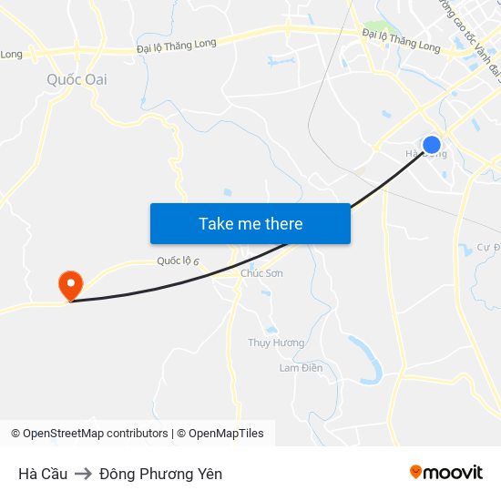 Hà Cầu to Đông Phương Yên map