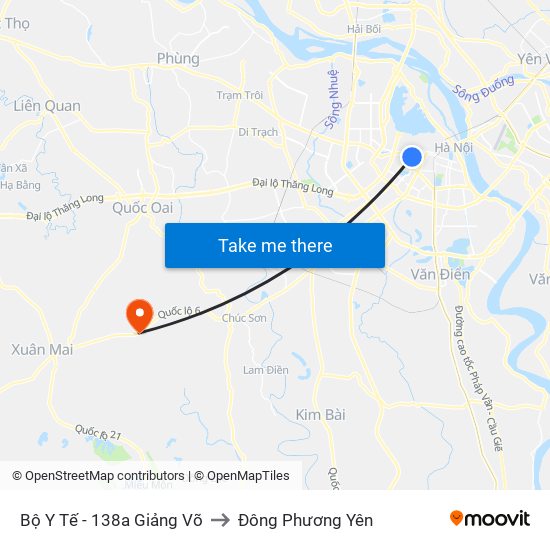 Bộ Y Tế - 138a Giảng Võ to Đông Phương Yên map