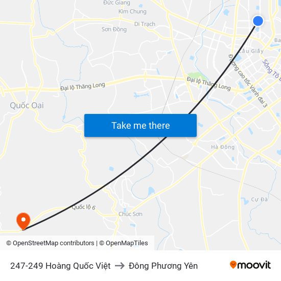 247-249 Hoàng Quốc Việt to Đông Phương Yên map